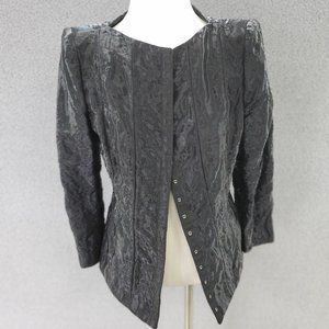 Vintage Armani Collezioni Women's Black Jacket Size 10